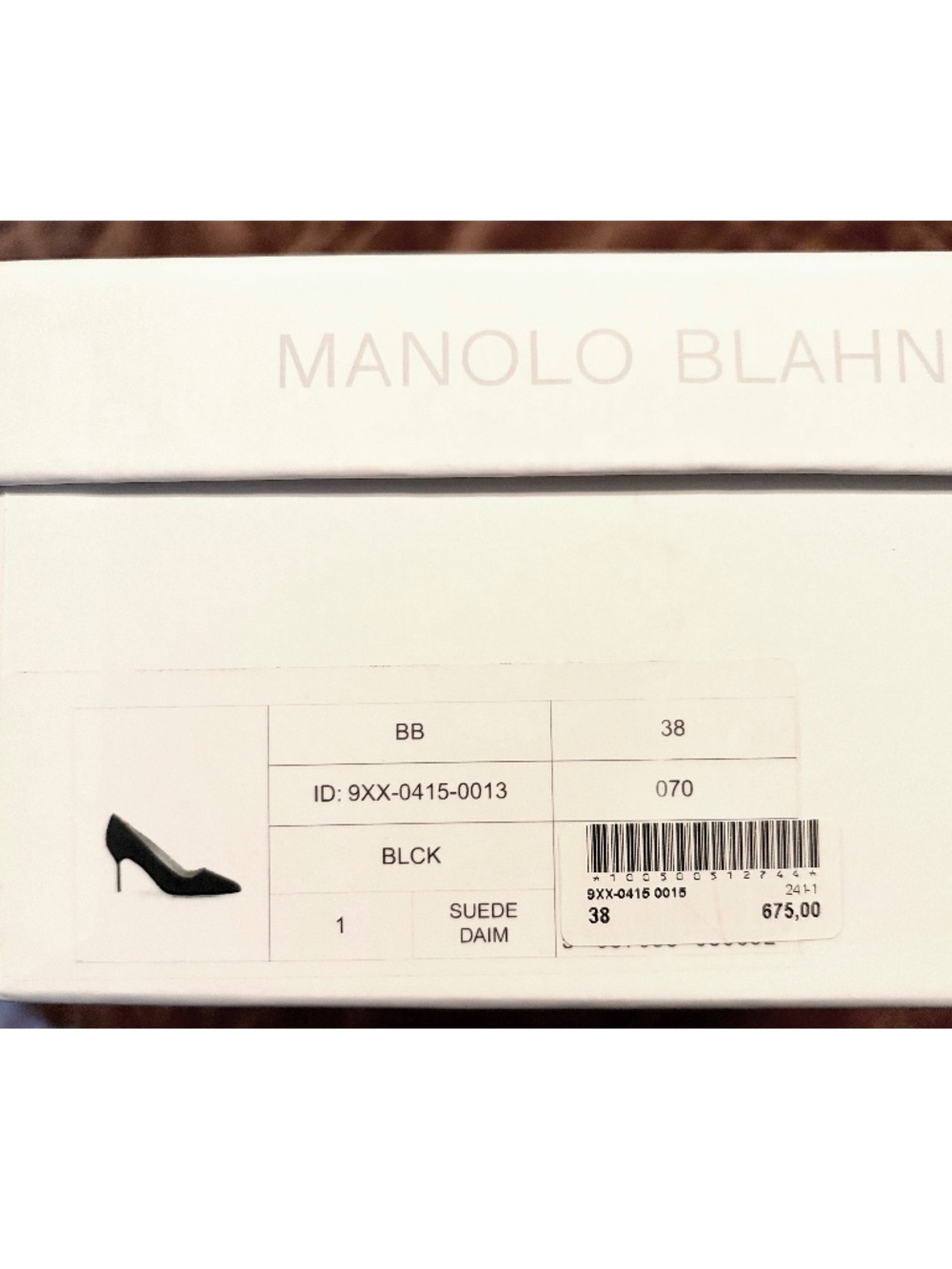 Manolo Blahnik BB 70 Black Suede Pumps Size 38 - Picture 6 of 6